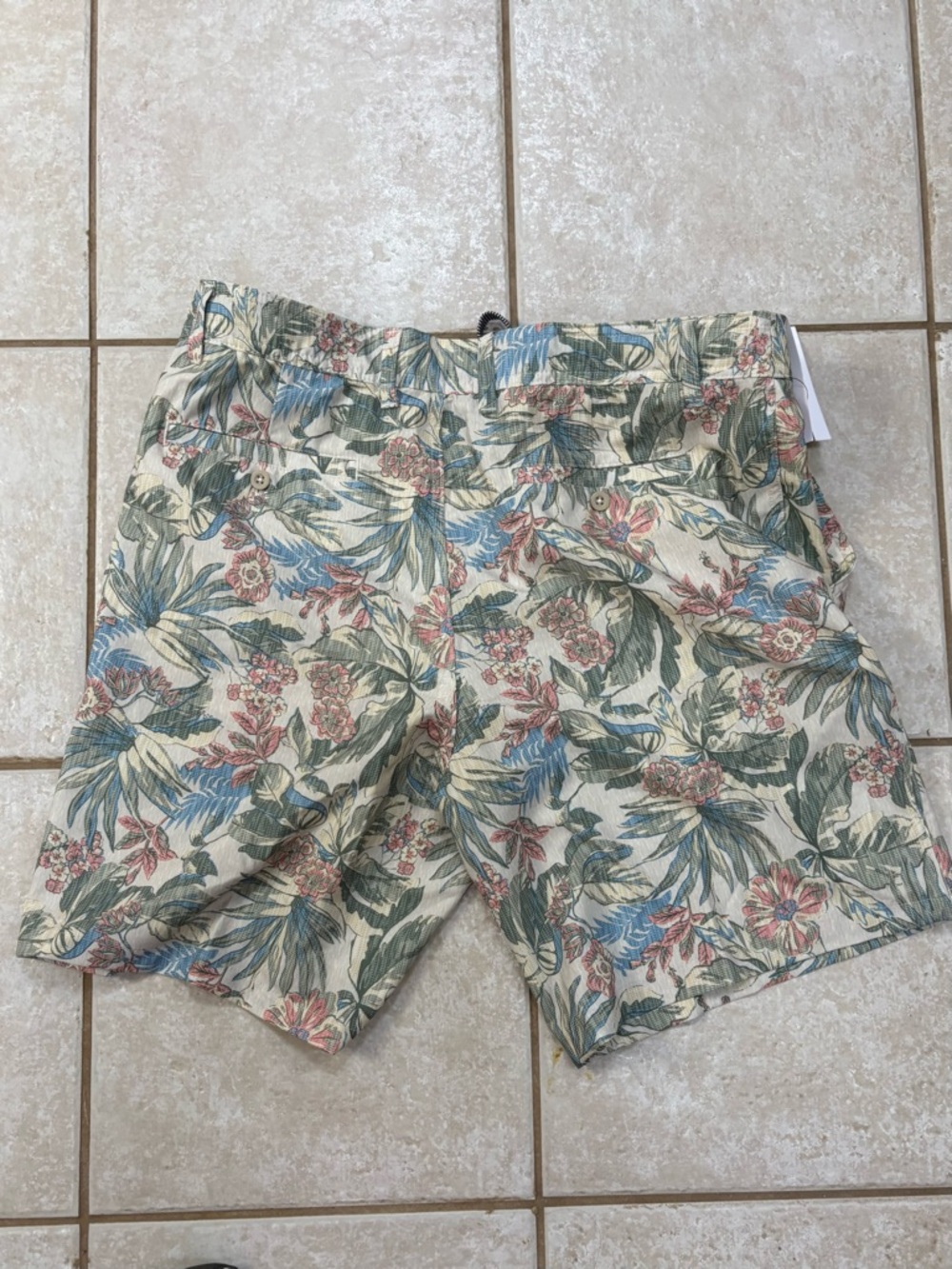 Goodfellow & Co Floral Drawstring Shorts in Cream and Green